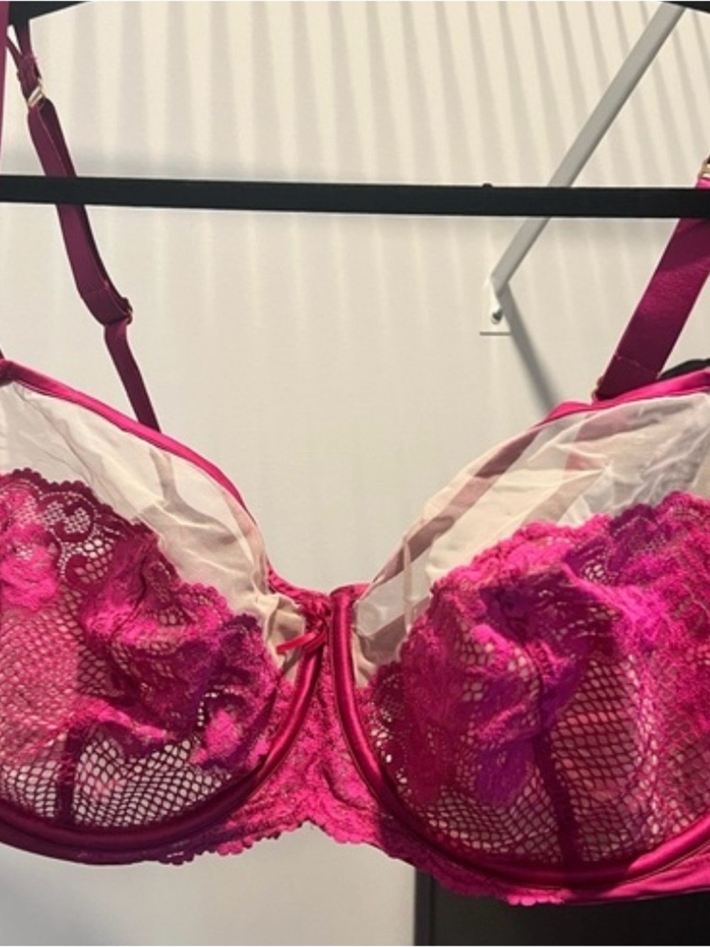 Cacique Fuchsia Lace Underwire Bra